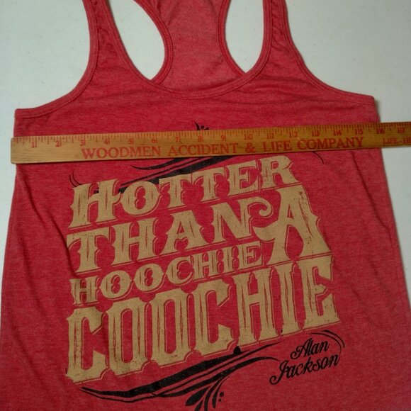 Alan Jackson Chattahoochee Tank Top L Racerback Hotter Than A Hoochie Coochie - Picture 2 of 10